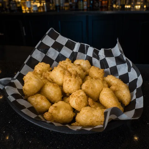 Cheese Curds at 212 The Boiling Point: 8 oz. of lightly battered and fried white cheddar