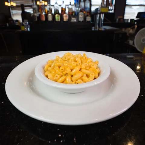 Kids Mac and Cheese, elbow macaroni in a creamy orange cheese sauce