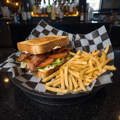BLT at 212 The Boiling Point: Texas toast and mayo stacked with hickory bacon, lettuce, and tomato