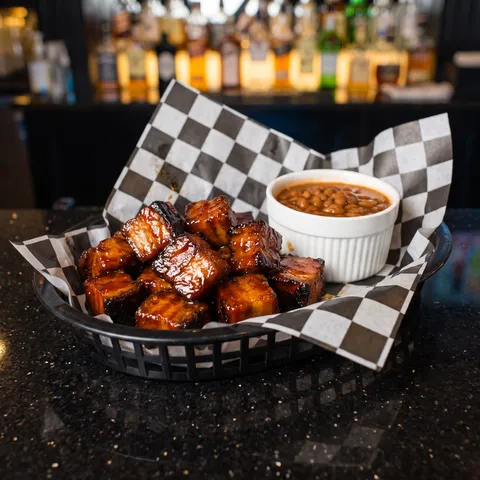 Pork Belly Burnt Ends at 212 The Boiling Point: Saucy tender smoked pork belly